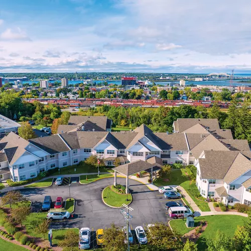 breathtaking aerial view of chartwell collegiate heights retirement residence