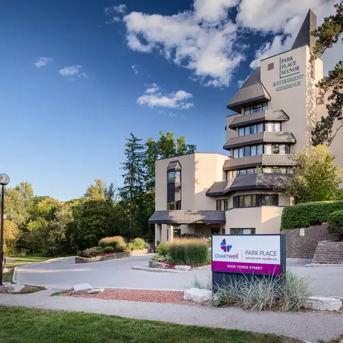 Exterior of building at Chartwell Park Place Retirement Residence. 